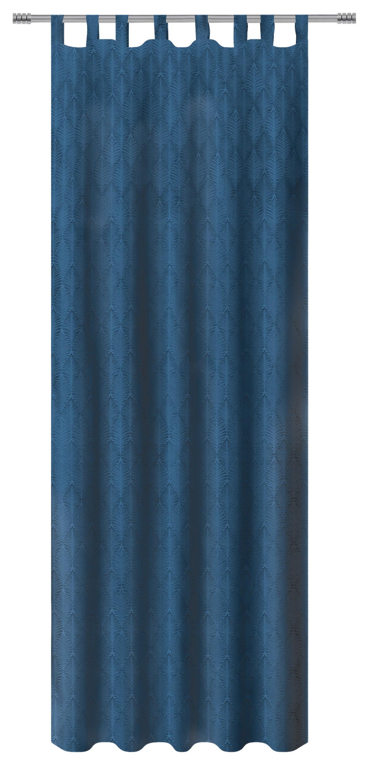 Kombivorhang in Marineblau mit Muster abstraktem