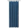 Vorhang mit Schlaufen und Band Naomi 140x255 cm Blau - Blau, MODERN, Textil (140/255cm) - Luca Bessoni