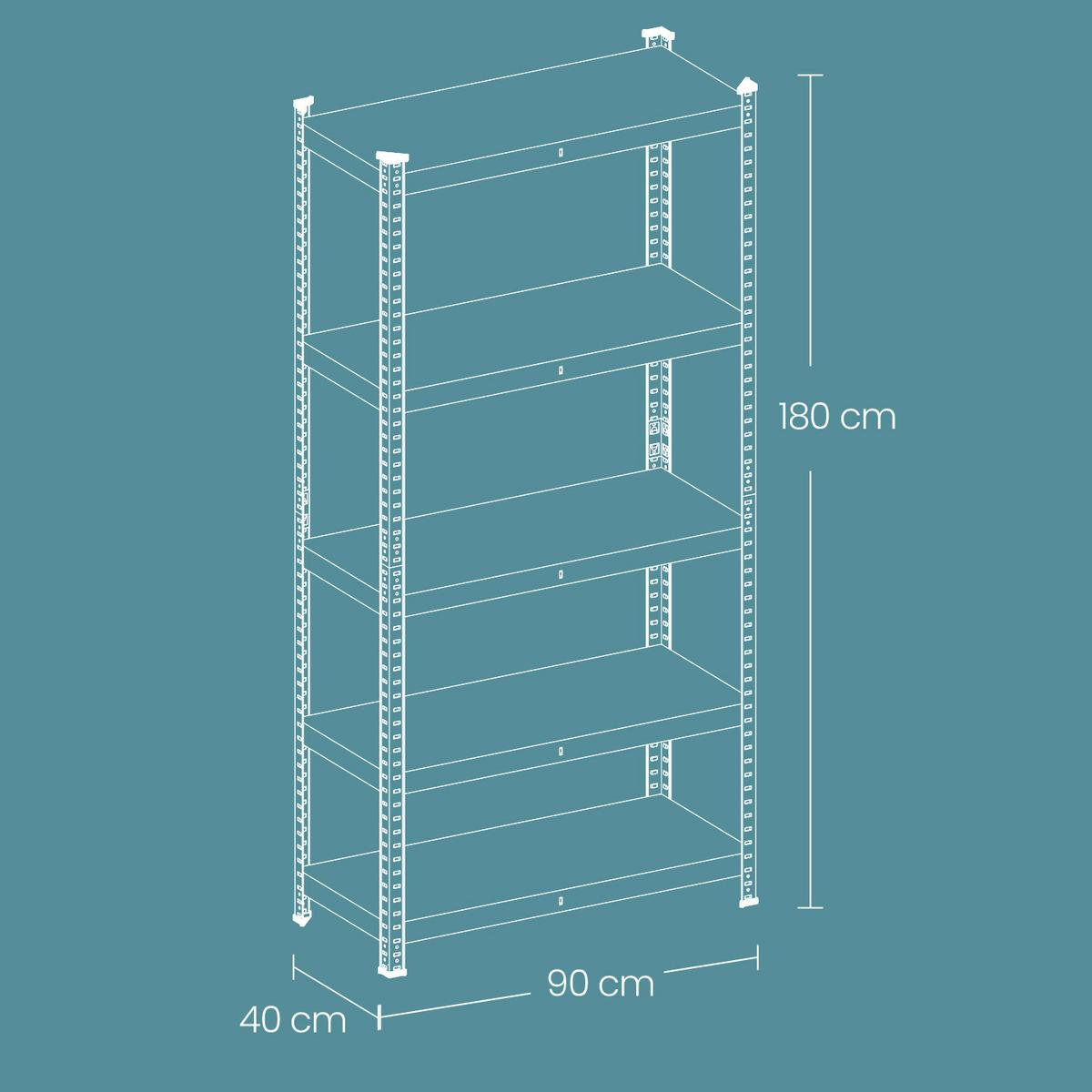 Schwerlastregal Braun, Schwarz B: 90 Cm - Schwarz/Braun, Basics, Holzwerkstoff/Metall (90/180/40cm)