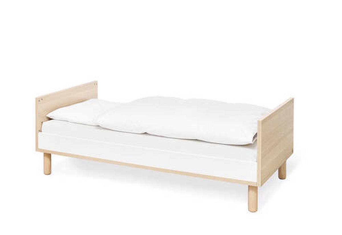 Gitterbett 110065 Flow - Eschefarben/Weiß, Design, Holzwerkstoff (145/75/85cm) - Pinolino