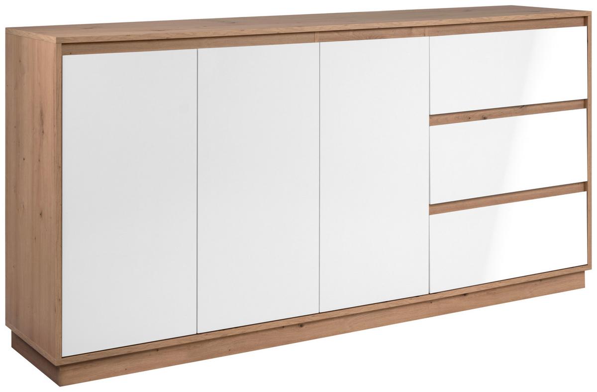 Kommode 178cm Phoenix Artisan Eiche/weiß - Eiche Artisan, Trend, Holzwerkstoff (178/88/40cm)
