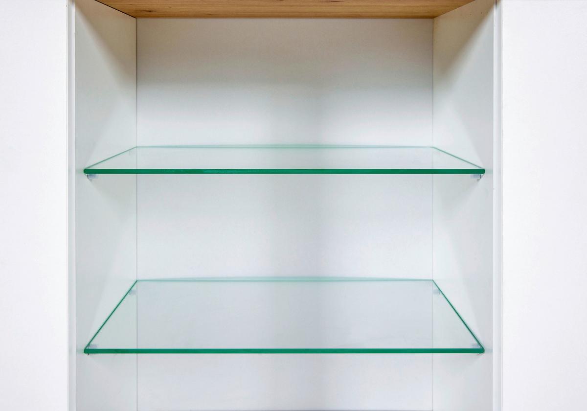 Závesná skrinka SAN SAN - biela/dub artisan, Romantik / Landhaus, kov/kompozitné drevo (130,3/57,5/33cm) - Mömax