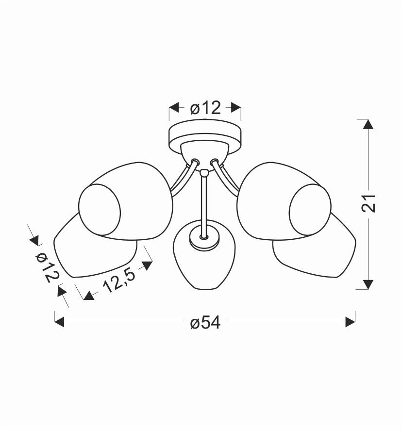 Deckenleuchte Zina 35-22592 - Bronzefarben, Basics, Metall (54/54/21cm)