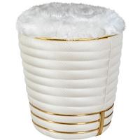 Hocker Doric 345 Beige/Goldfarben D: 42 cm - Beige/Goldfarben, Design, Textil (42/50cm) - Kayoom