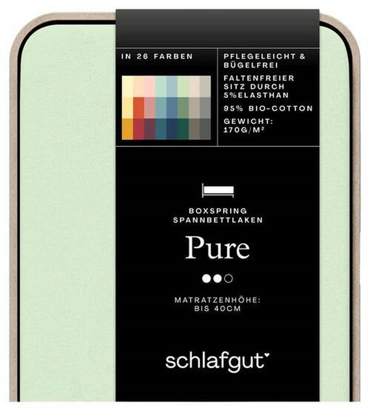 Boxspring-Spannleintuch Pure Boxspring - Hellgrün, Basics, Textil (180-200/200-220cm) - Schlafgut