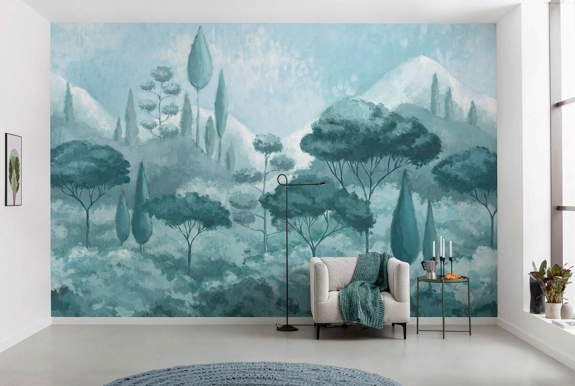 Vliestapete Soothing Scenery - Blau/Weiß, Basics (400/250cm) - Komar