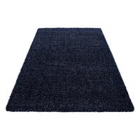 Hochflor Teppich Dunkelblau Life 80x250 Cm - Dunkelblau, KONVENTIONELL, Textil (80/250cm) - Novel