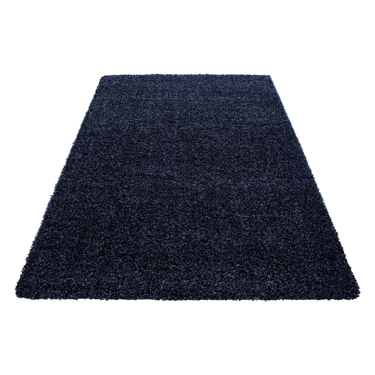 Hochflor Teppich Dunkelblau Life 80x250 Cm - Dunkelblau, KONVENTIONELL, Textil (80/250cm) - Novel