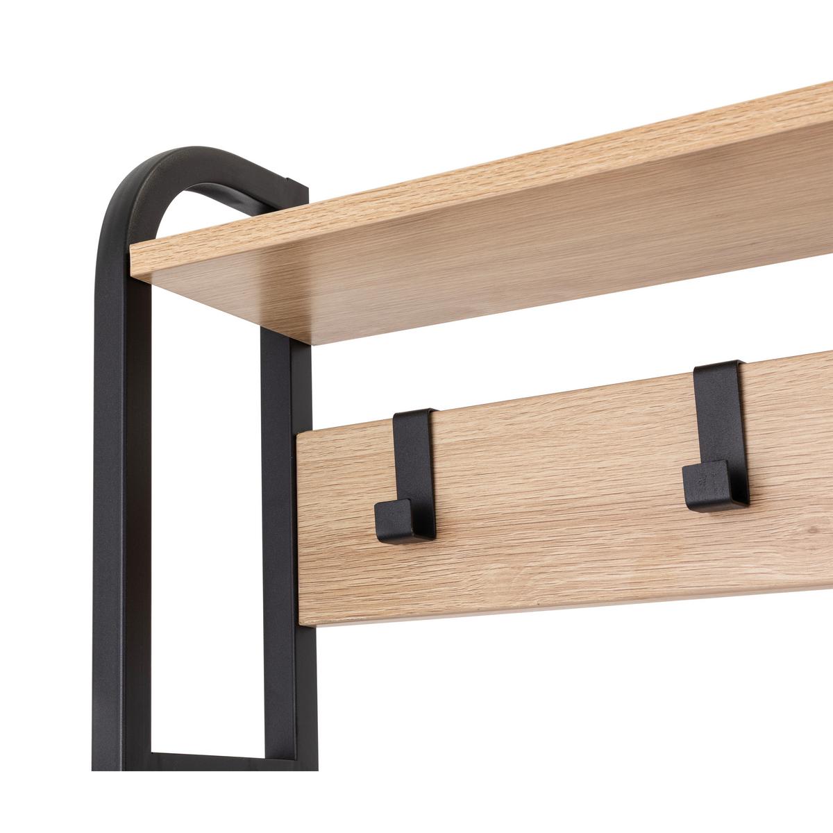 GARDEROBE Schwarz/Eichefarben B: 85cm - Eichefarben/Schwarz, Design, Holzwerkstoff/Metall (85/180/30cm) - MID.YOU