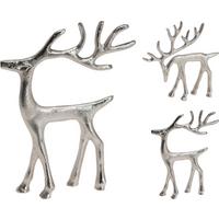 Dekoračný jeleň REINDEER, ALUMINIUM - niklová, Basics, kov (15.5/3/16cm)