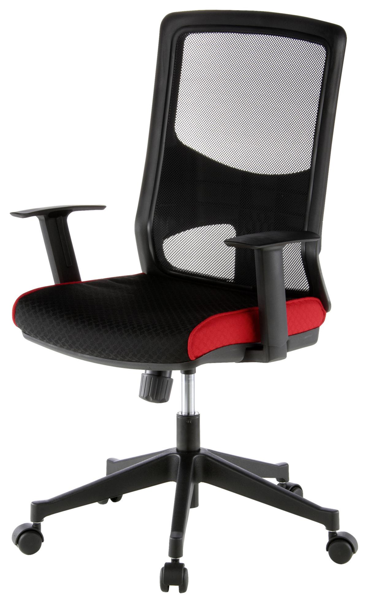 Drehstuhl Lavita Rot/Schwarz - Rot/Schwarz, MODERN, Kunststoff/Textil (57/113/44cm) - MID.YOU