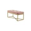 Sitzbank Gepolstert Altrosa/Gold Cameron B: 90 cm - Goldfarben/Altrosa, Basics, Holzwerkstoff/Kunststoff (90/40/40cm) - Kayoom