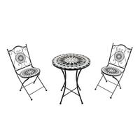 GARTENSET AMELIE CLASSIC - Schwarz/Weiß, Design, Keramik/Metall (60/75/75cm) - Ambia Garden