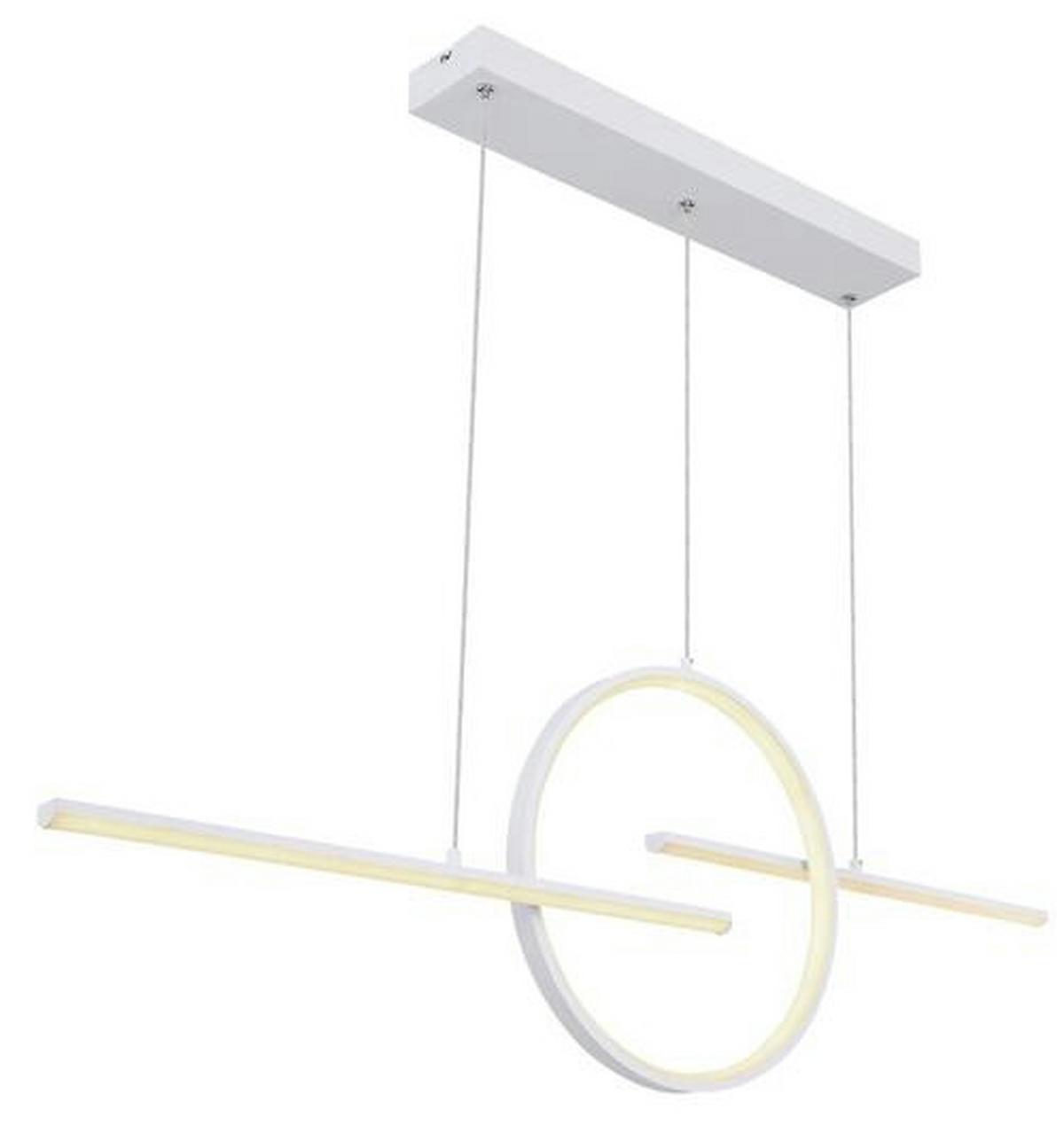 LED-Hängeleuchte H: 150 cm 1-Flammig inkl. Fernbedienung - Weiß, Design, Kunststoff/Metall (124/10,5/150cm) - Globo