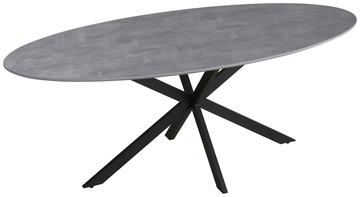 Jídelní stůl MATTEO 120cm - šedá/černá, Moderní, kov/kompozitní dřevo (180/75/90cm) - Mömax