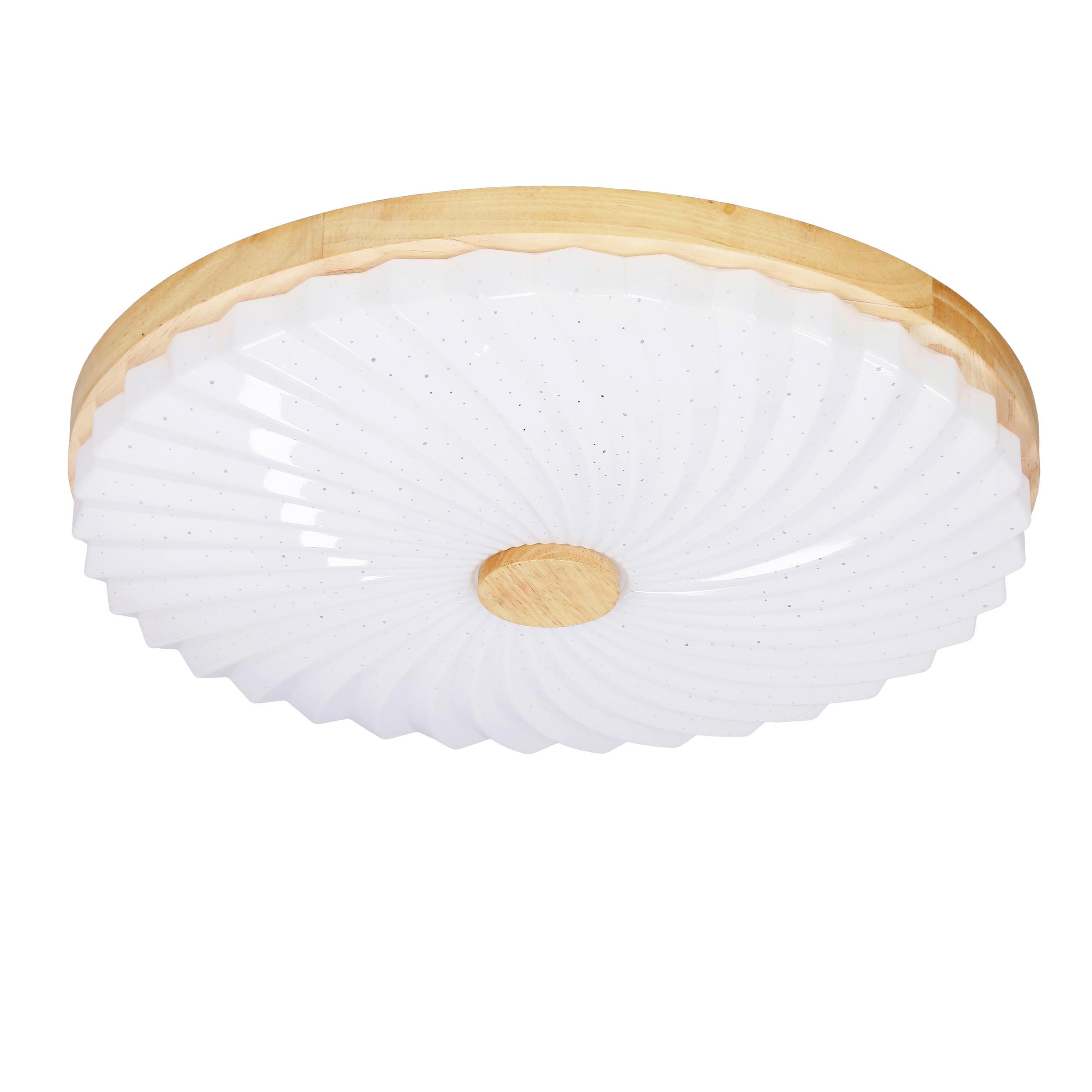 LED-Deckenleuchte 13-24961 Lemo - Eichefarben/Weiß, Natur, Kunststoff/Metall (38/38/6.5cm)