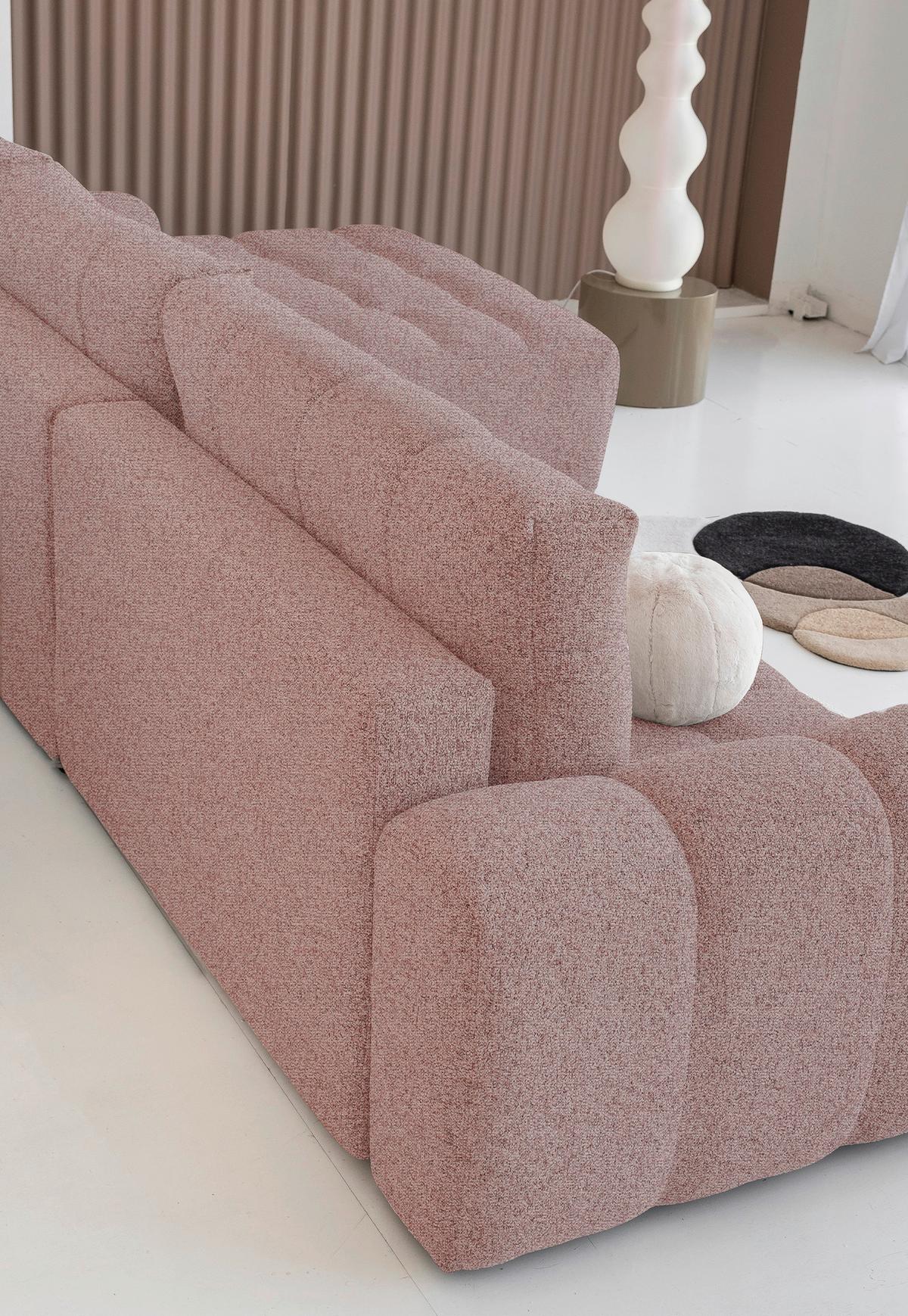 Ecksofa Lulu Rot S: 268x184cm - Rot/Schwarz, Design, Textil (268/184cm) - MID.YOU