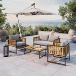 Loungegarnitur Toledo - Schwarz/Grau, MODERN, Holz/Textil - Beldano