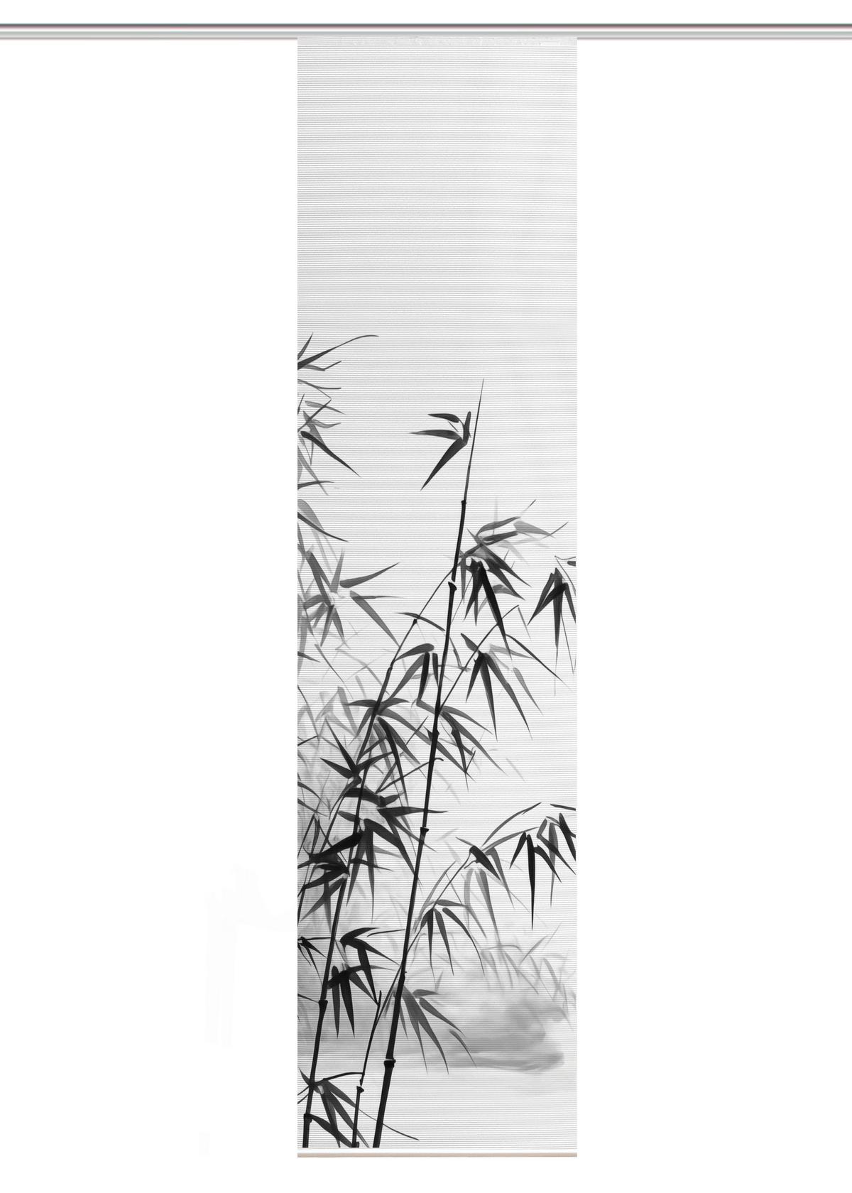 Flächenvorhang Rufus - Grau Hochglanz/Weiß, Natur, Textil (60/245cm)