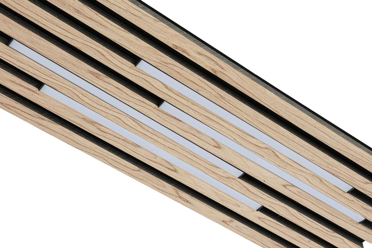 STROPNÍ LED SVÍTIDLO PANI - černá/barvy dubu, Moderní, kov/kompozitní dřevo (72/26,5/5,5cm) - Mömax