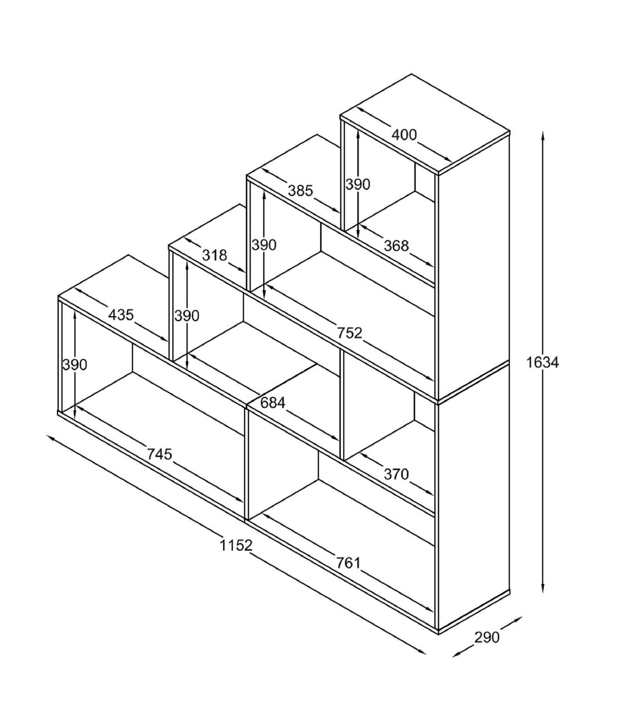 Regal Dubila Anthrazit B: 155 cm - Anthrazit, Basics, Holzwerkstoff (155/163/29cm) - MID.YOU