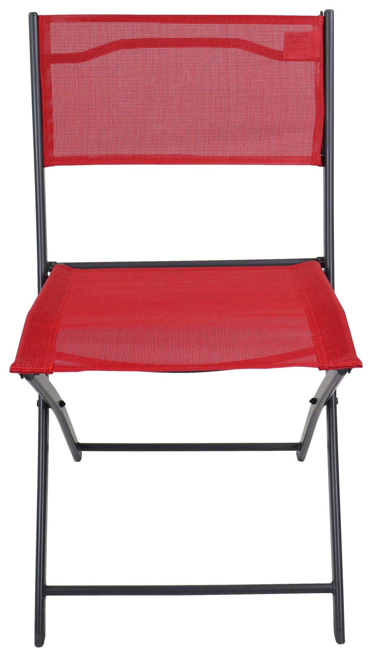 Klappsessel-Set 2-Tlg. Sumila Metall/Textil - Rot/Schwarz, MODERN, Textil/Metall (45/79/46cm) - Ambia Garden