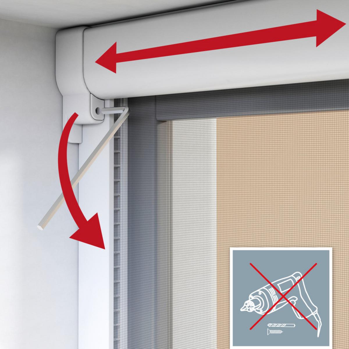 Fliegengitter Rollo 130x160 Cm Weiß Ohne Bohren - Weiß, Basics (130/160cm)