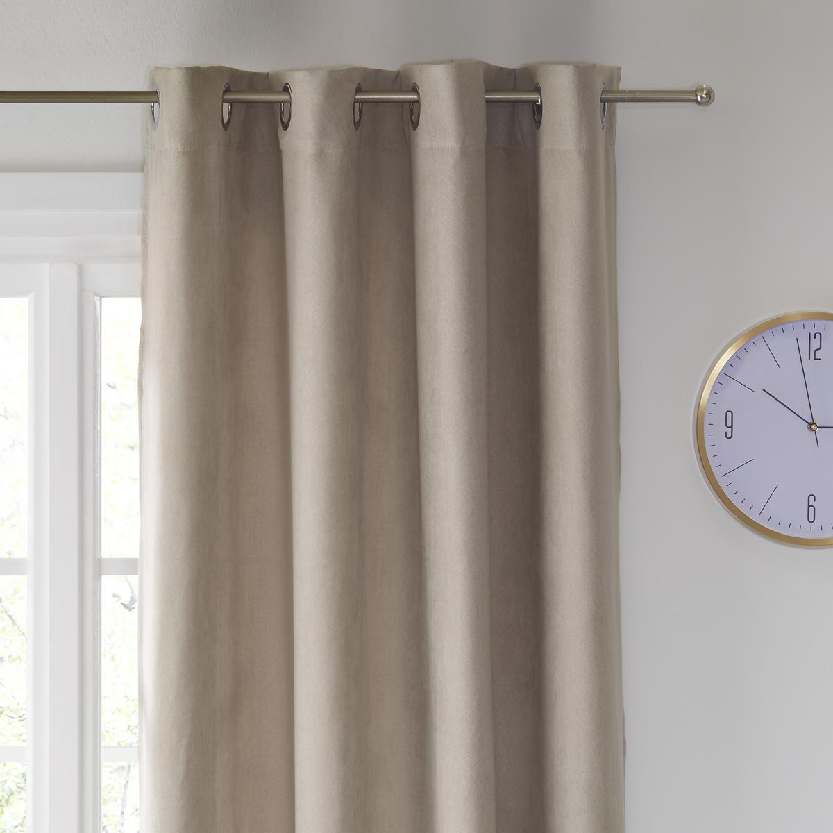ZÁVES S OČKAMI Velours, 140/245cm, sivá - sivá, Konventionell, textil (140/245cm) - Modern Living