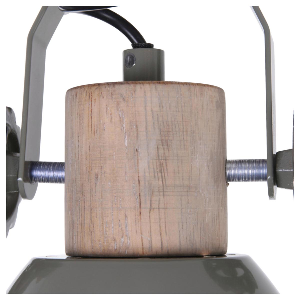 Deckenspots Gearwood - Anthrazit, Trend, Holz/Metall (32/19/17cm)
