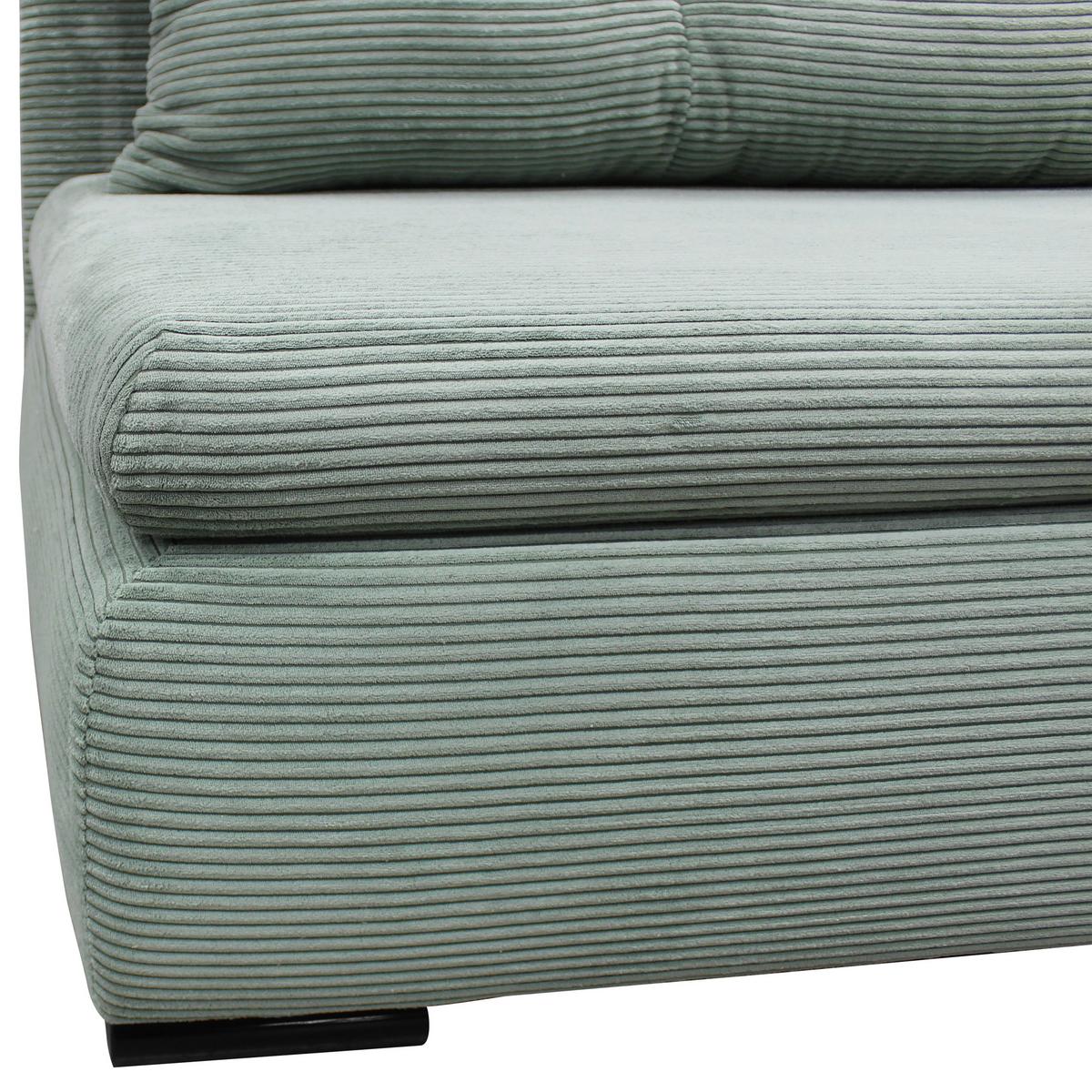 Schlafsofa mit Bettkasten Yellow B: 154cm Cord Grün - Schwarz/Grün, Design, Textil (154/93/85cm) - MID.YOU