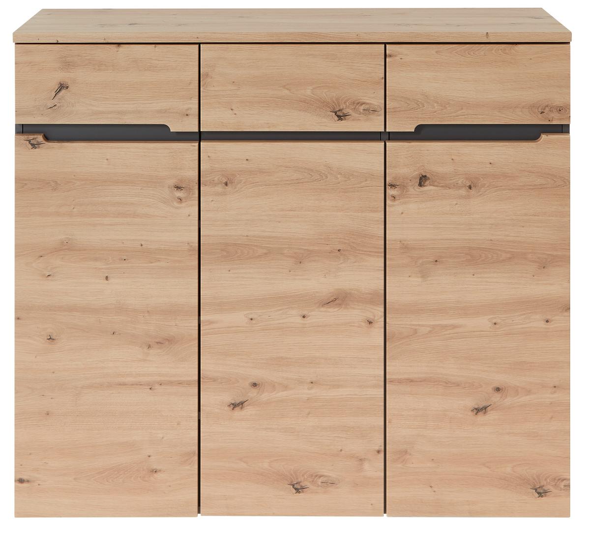 KOMODA MEMPHIS - barvy grafitu/dub artisan, Moderní (120/107/38cm) - Mömax