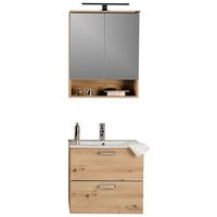 Badezimmer Fresh Eiche Dekor 3-teilig - Eiche Artisan/Weiß, KONVENTIONELL, Holzwerkstoff (61/168,5/47cm) - Ondega