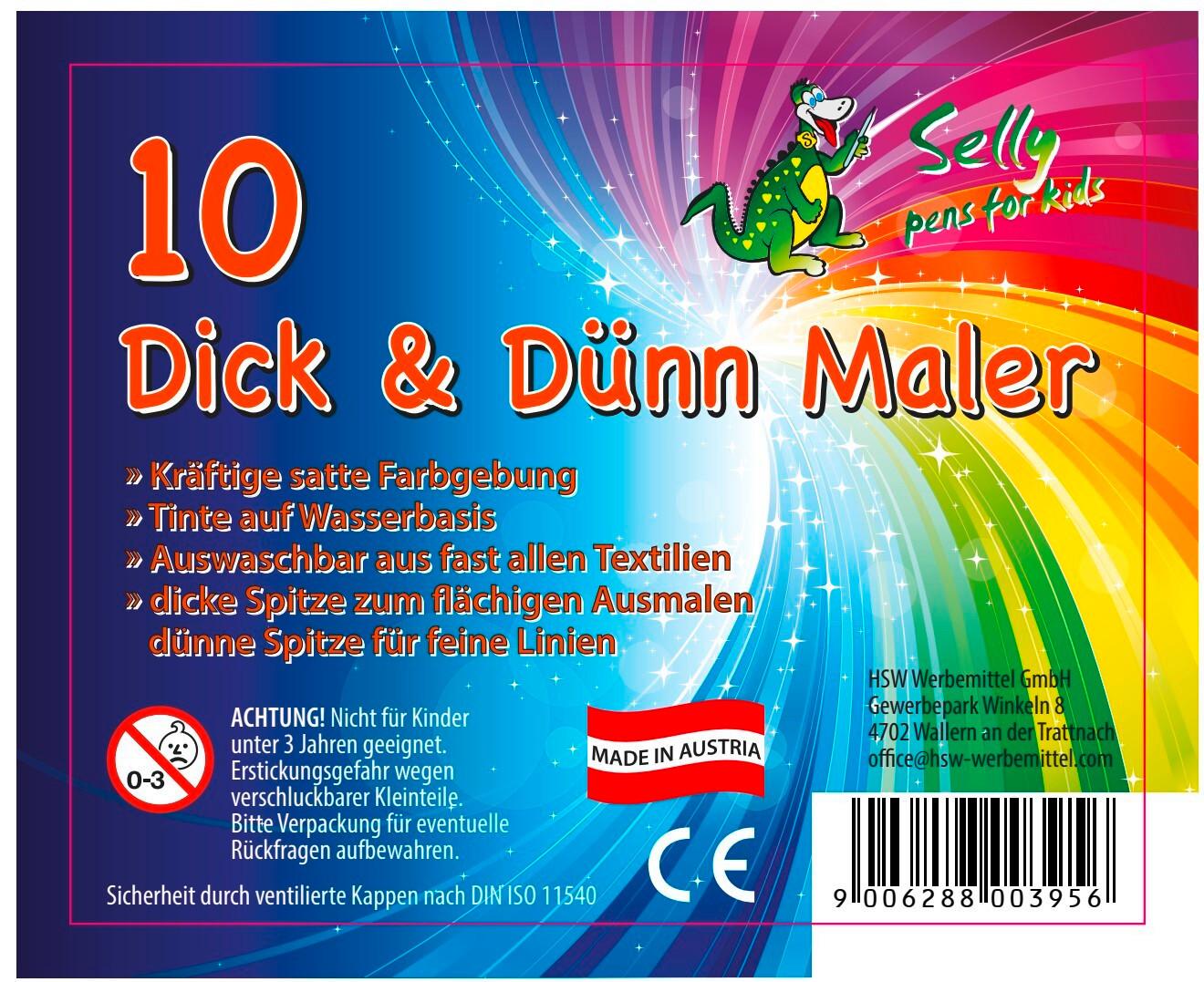 Dick&dünnmalstifte 10er Pkg. - Basics, Kunststoff (17cm)