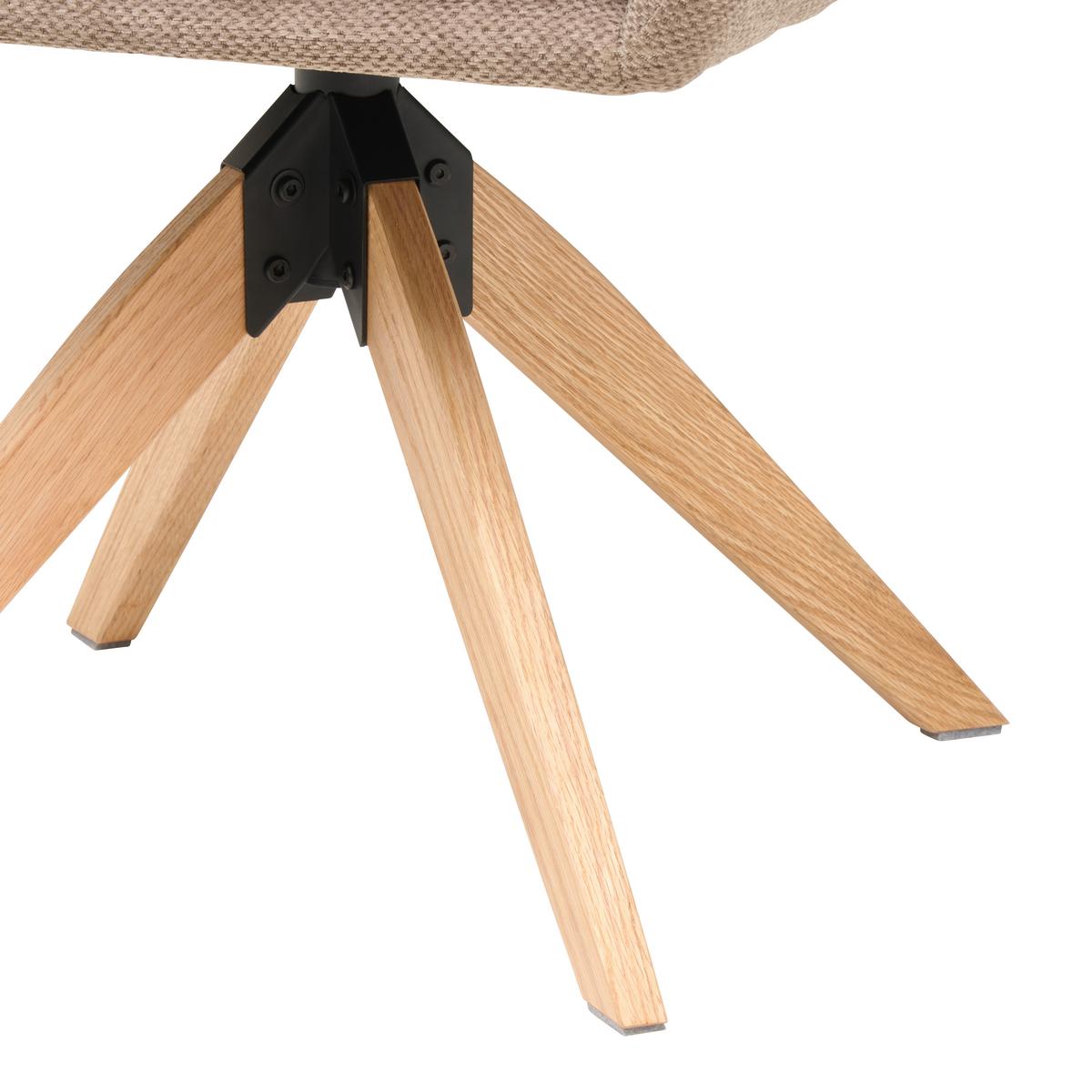 Armlehnstuhl Marley Webstoff Braun, B: 59 cm - Braun/Naturfarben, KONVENTIONELL, Holz/Textil (59/89/65cm) - Livetastic