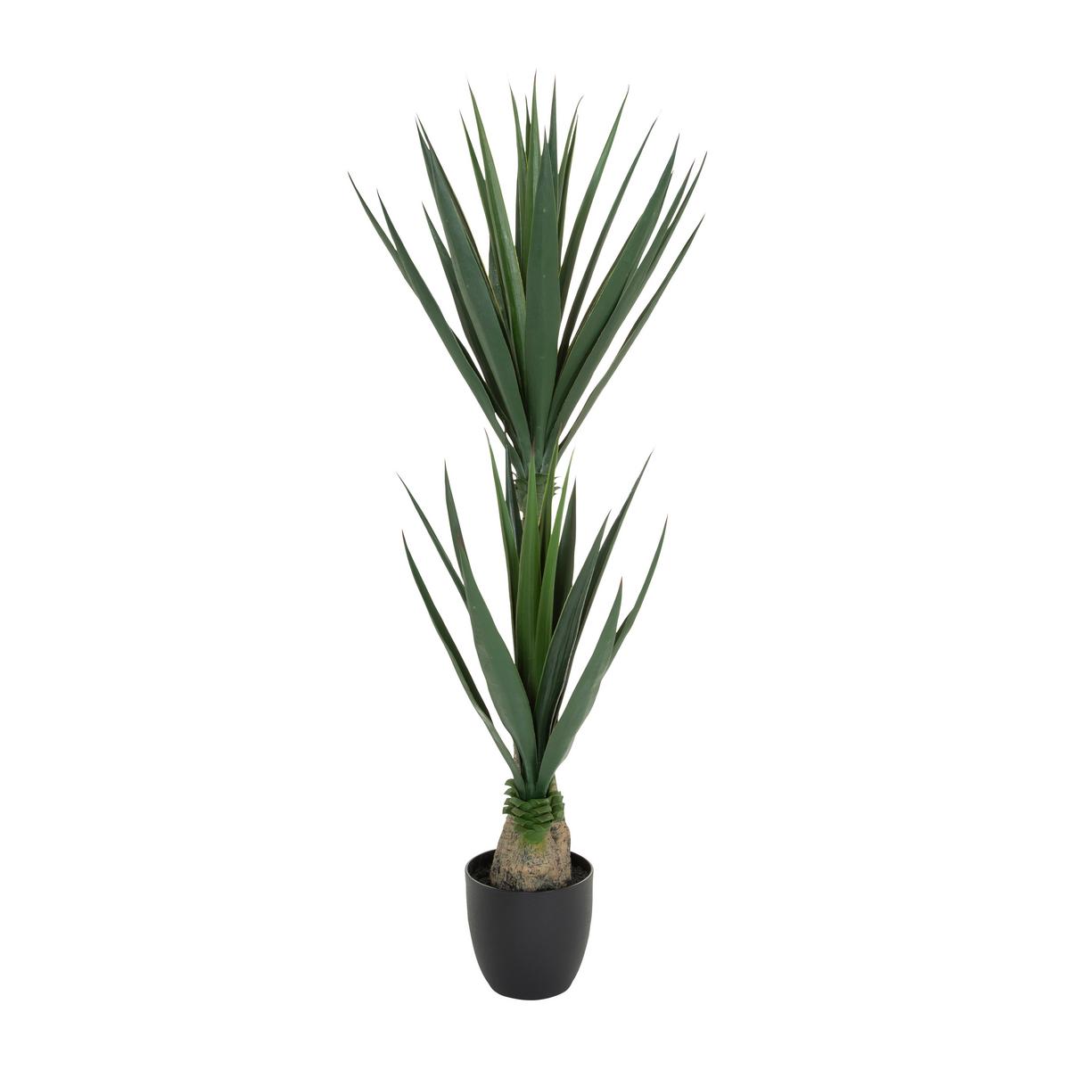 Kunstpflanze Yucca - Schwarz/Braun, Basics, Kunststoff (50/135/50cm) - MID.YOU