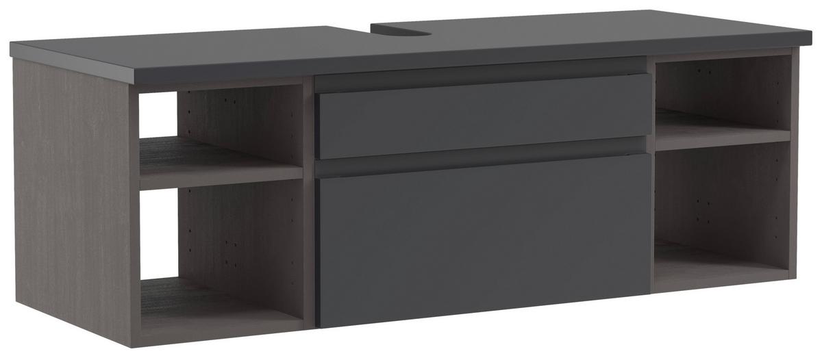 Hängender Waschbecken- Unterschrank Arosa B: 120 Cm - Graphitfarben/Grau, MODERN, Holzwerkstoff (120/41/47cm) - Held