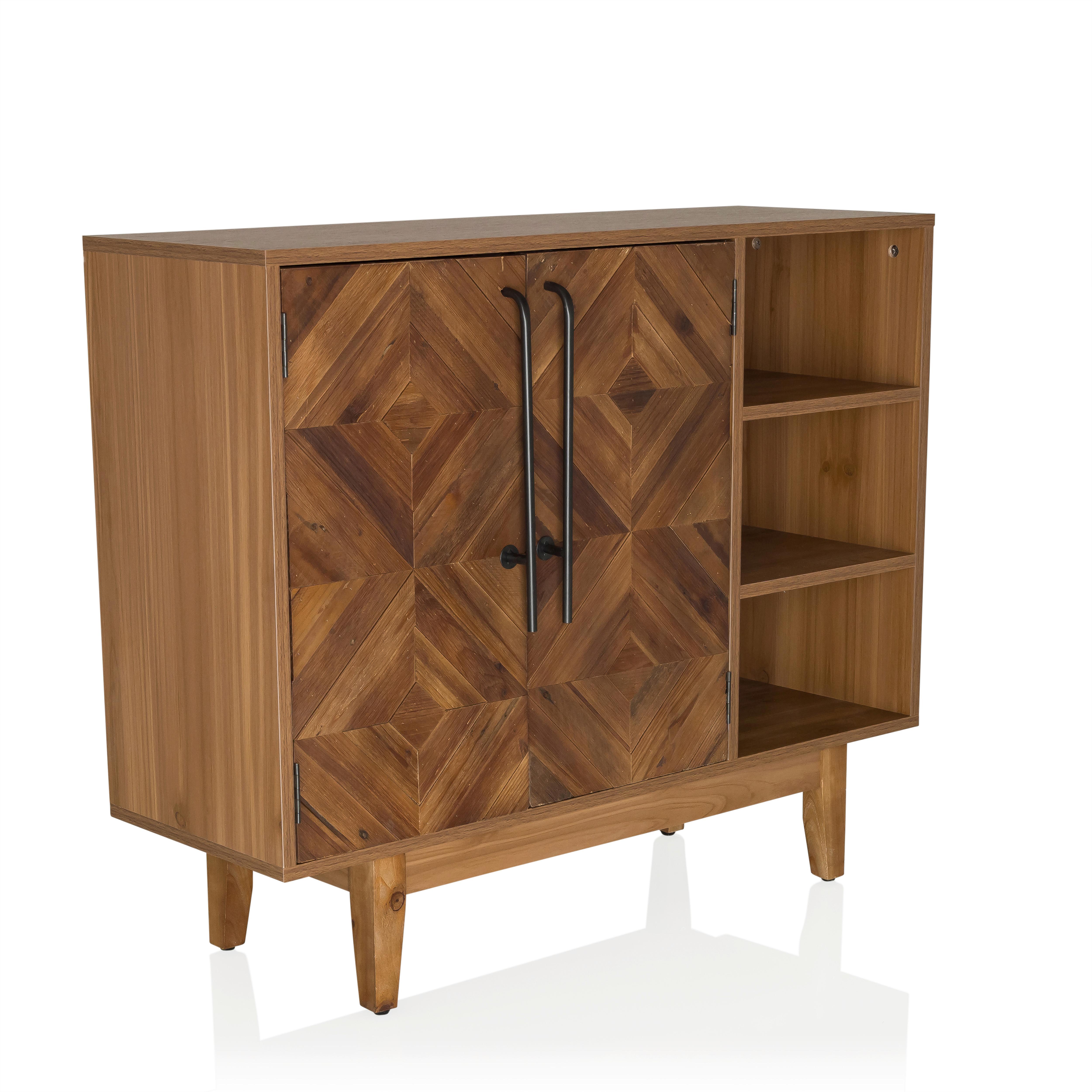 Kommode Santjago Wood High Dunkelbraun B: 95 Cm - Dunkelbraun, MODERN, Holz (95/32/79,5cm) - MID.YOU