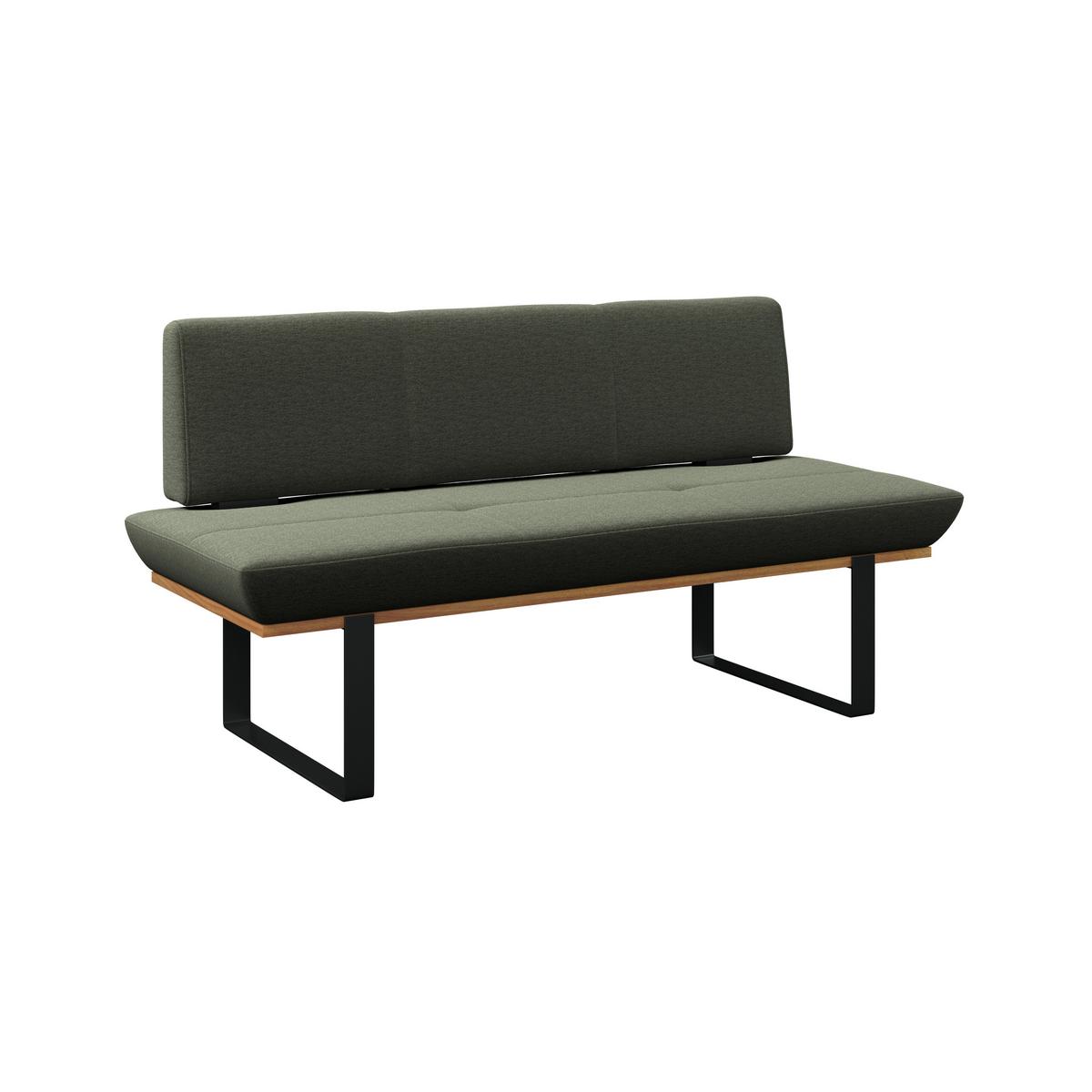 Sitzbank Tristan Webstoff grün, B: 170cm - Schwarz/Grün, MODERN, Holz/Textil (170/48/90cm) - James Wood