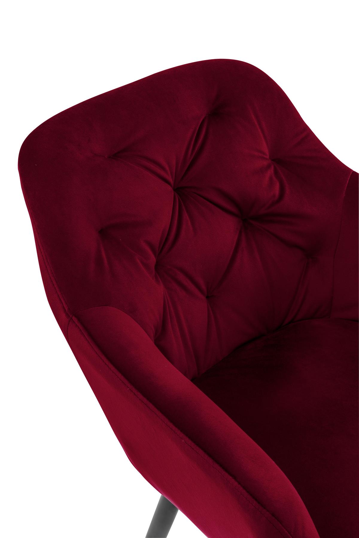 Armlehnstuhl Rot B: 61 cm - Rot/Schwarz, MODERN, Textil/Metall (61/85/45cm) - Livetastic