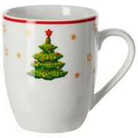Kaffeebecher Porzellan 350 Ml Weiß, Mit Weihnachtsdesigns - Weiß, Design, Keramik (7,6/9,7cm) - Luca Bessoni