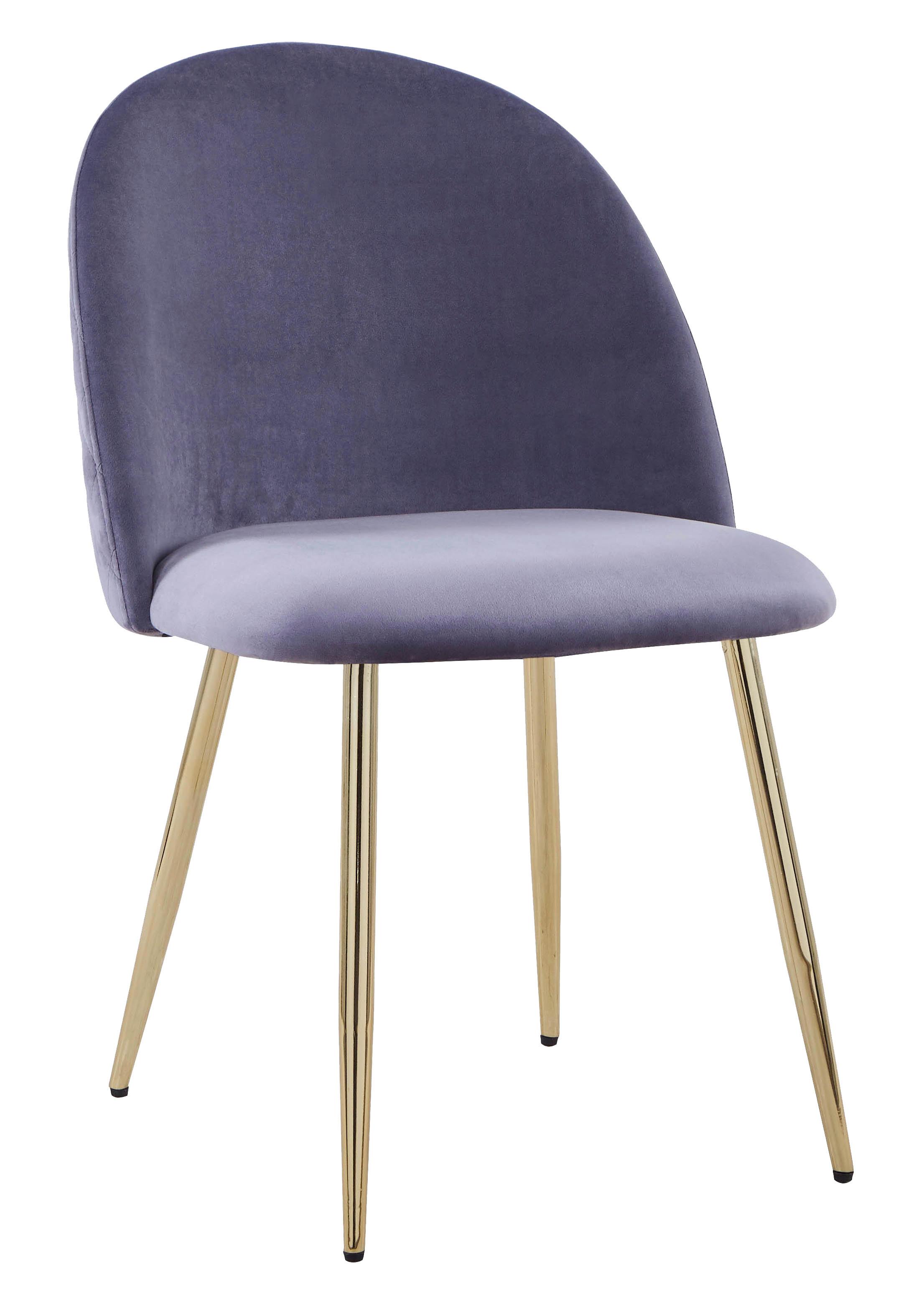 Polsterstuhl Artdeco Grau, Beine Gold - Goldfarben/Grau, MODERN, Textil/Metall (51/79/58cm) - MID.YOU