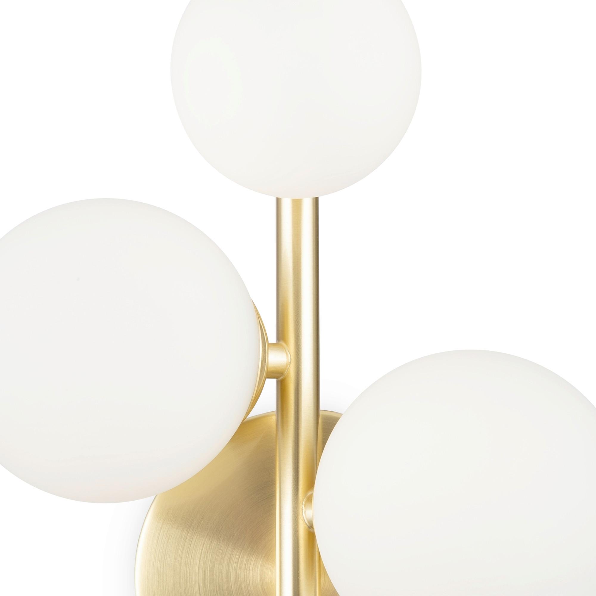 Wandleuchte Dallas - Goldfarben/Weiß, Trend, Glas/Metall (26/20/12cm) - MAYTONI
