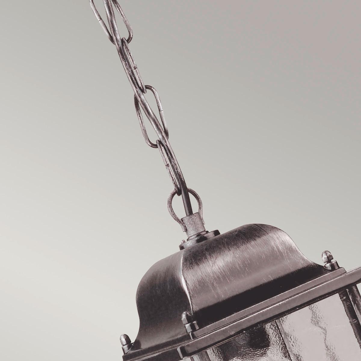 Außenhängeleuchte Wx9 - Silberfarben/Schwarz, Basics, Glas/Metall (34/15,9/15,9cm) - Elstead Lighting