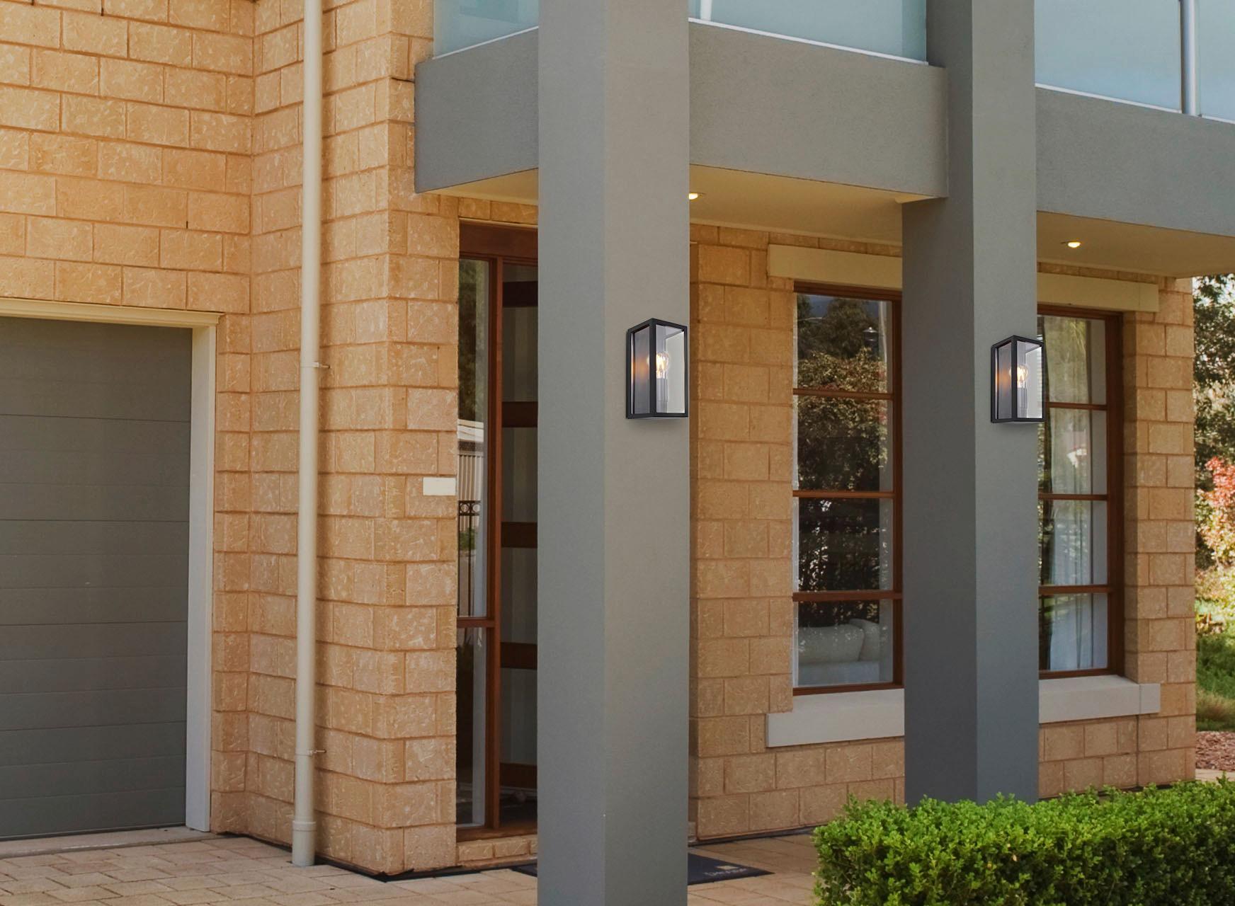 Außenwandleuchte 31981 - Klar/Schwarz, Basics, Kunststoff/Metall (11/11/22,8cm) - Globo