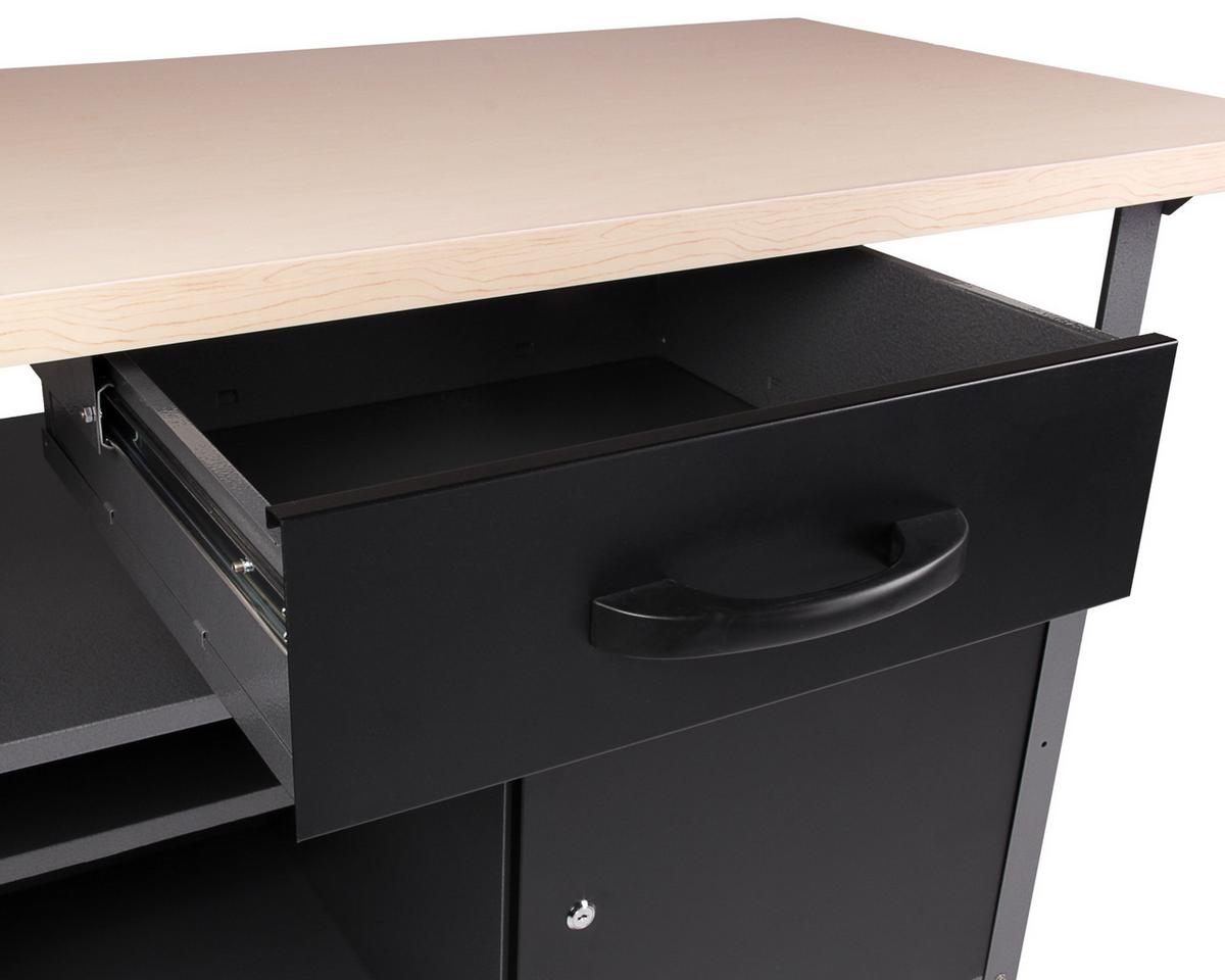 Werkbank Stahl Grau B: 120 Cm Höhenverstellbar - Grau, Basics, Holz/Metall (120/85/60cm)