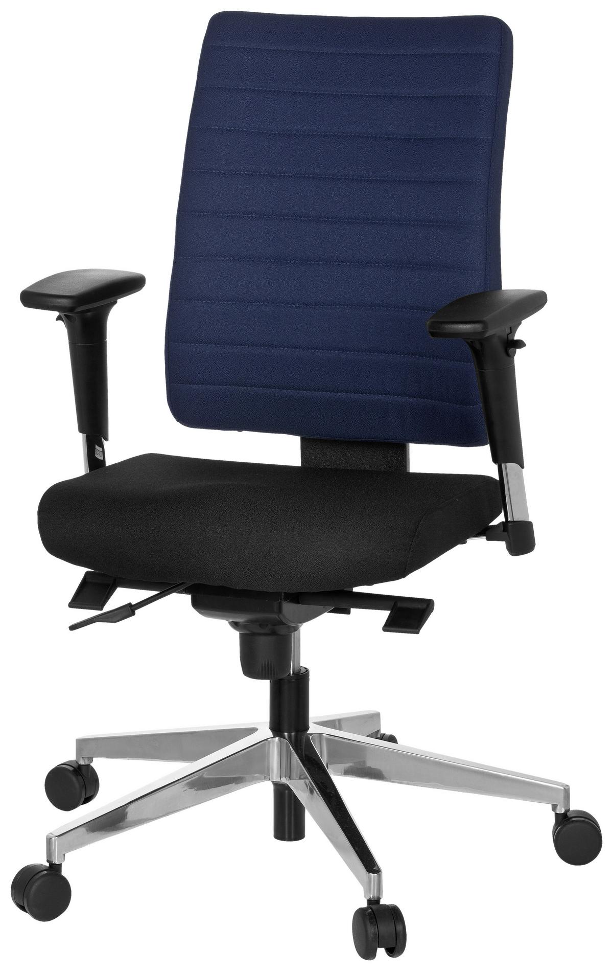 Drehstuhl Pro-Tec 350 Blau/Schwarz - Chromfarben/Blau, MODERN, Kunststoff/Textil (57/123/45cm) - MID.YOU