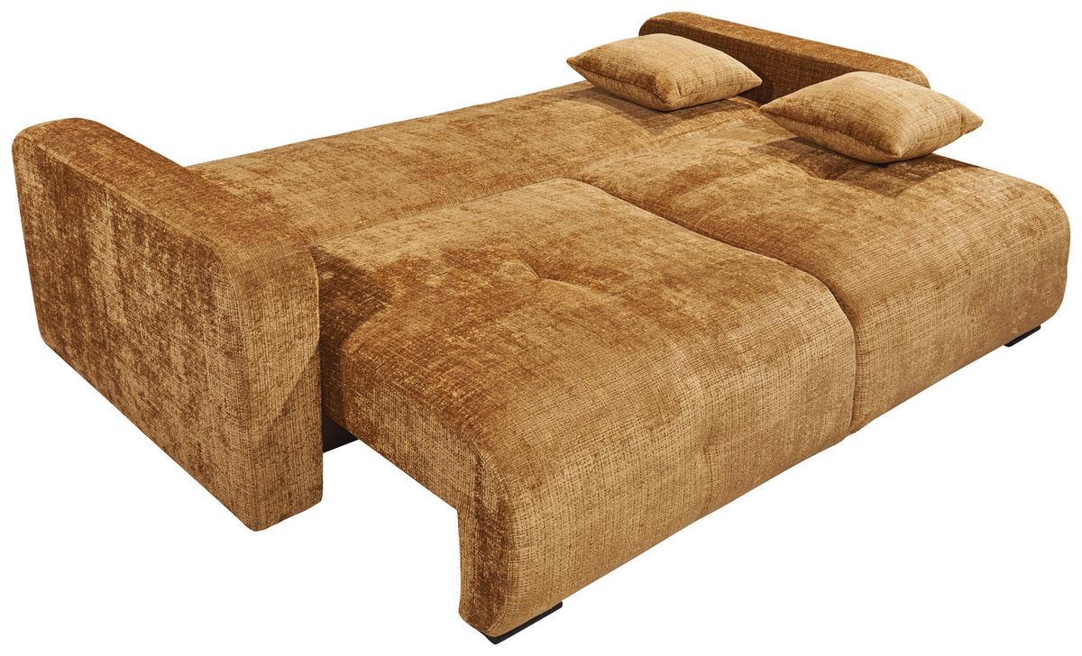 Schlafsofa Bullet Goldfarben B: 235 cm - Goldfarben/Schwarz, KONVENTIONELL, Textil (235/88/120cm) - MID.YOU