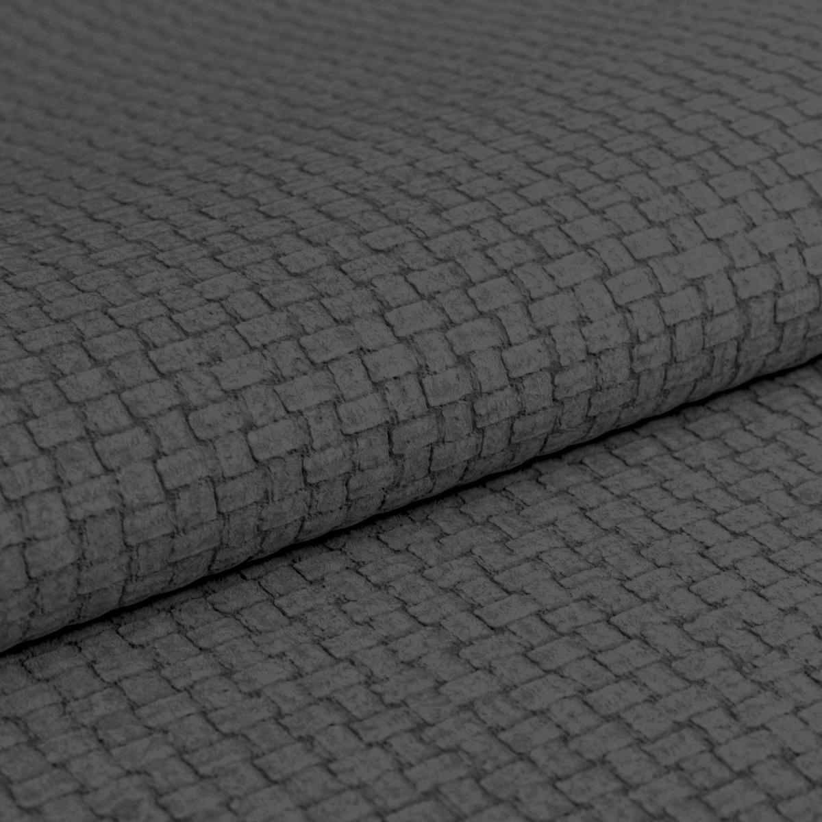 Ecksofa mit Bettfunktion Malaga new Chenille graphit - Schwarz/Graphitfarben, KONVENTIONELL, Textil (286/203cm) - Ondega