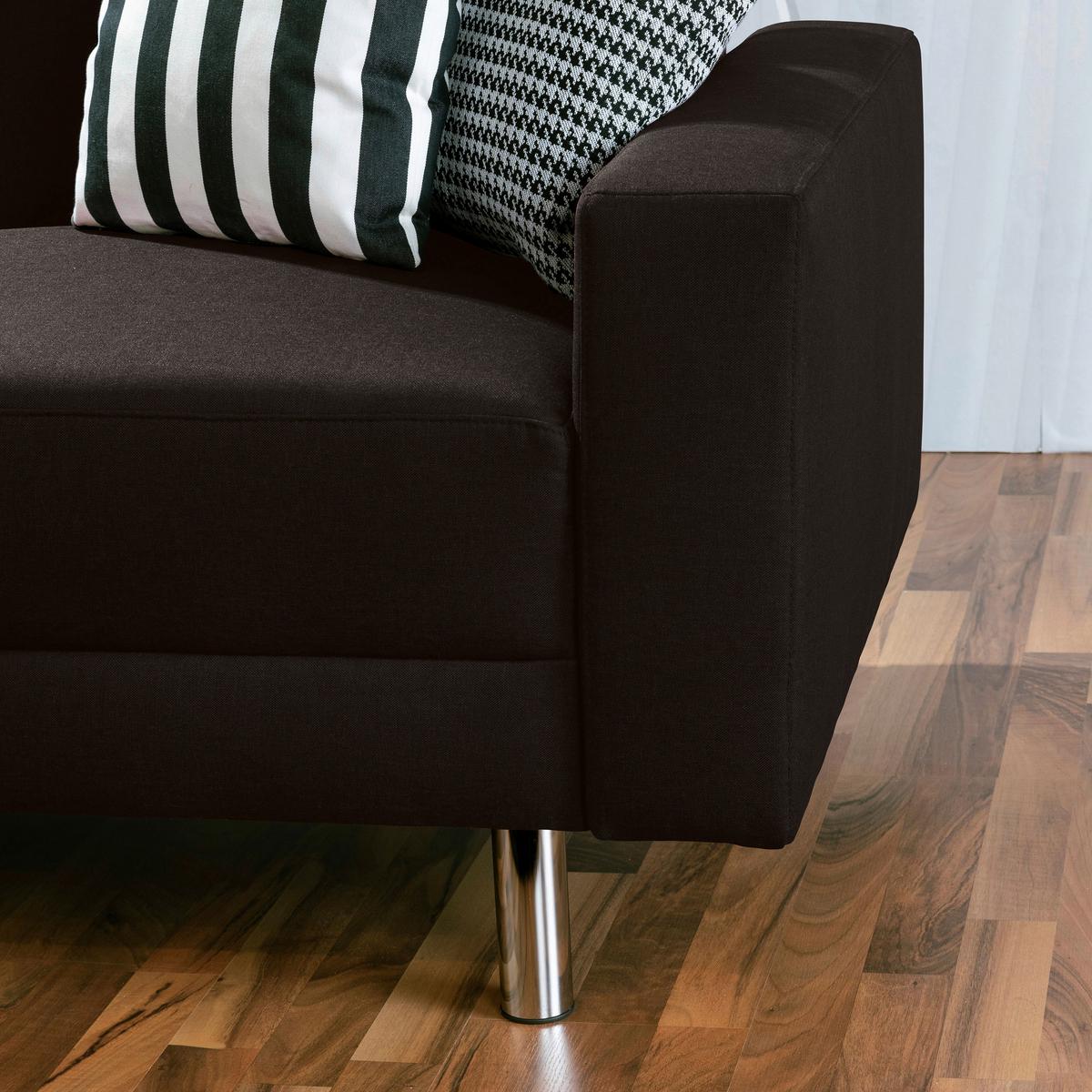 Ecksofa mit Schlaffunktion Just Fashion Dunkelbraun - Chromfarben/Dunkelbraun, KONVENTIONELL, Textil (152/230cm) - Max Winzer