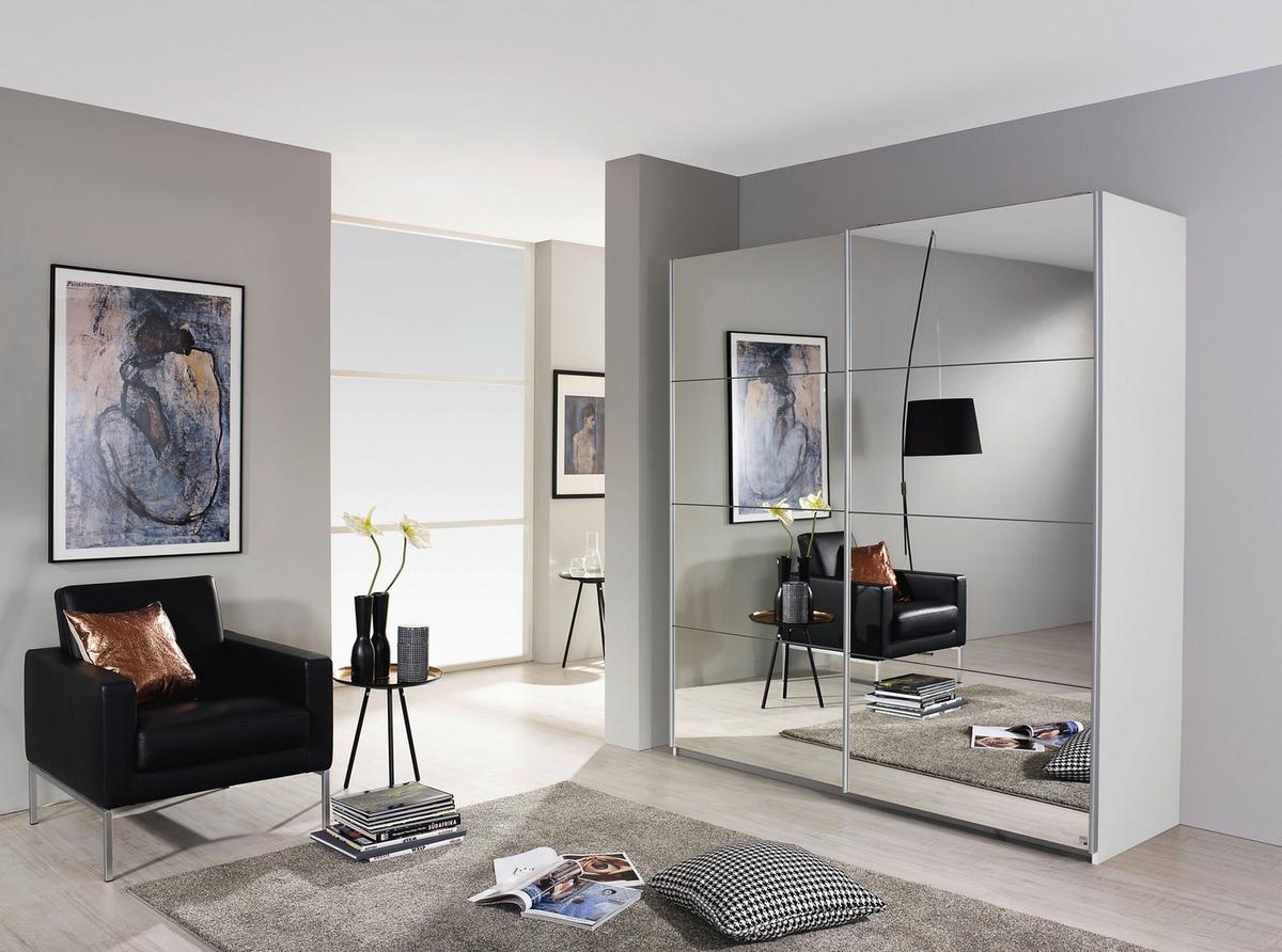 Schwebetürenschrank Subito - Silberfarben/Weiß, MODERN, Holzwerkstoff (181/197/61cm) - Rauch Möbel